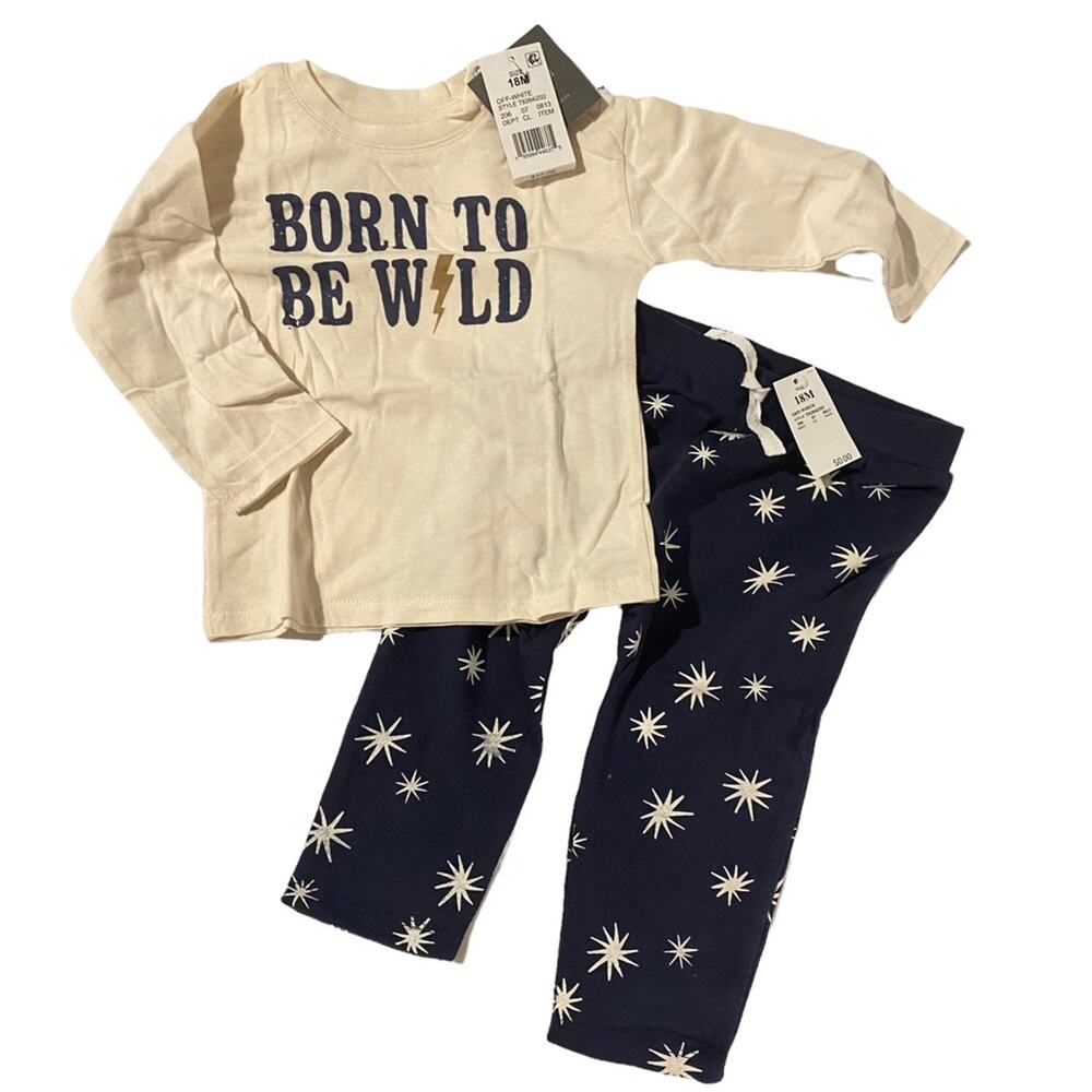 Grayson Mini Baby Boys 18m 2pc Born to Be Wild Top & Bottom Set shirt pants NWT